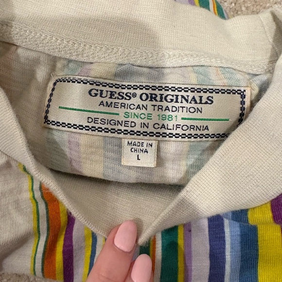 Vintage Guess Stripe Shirt Men’s Size L - Picture 2 of 4